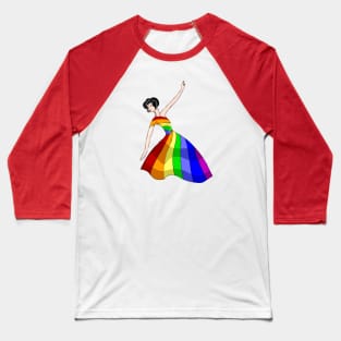 Dancer in rainbow dress Baseball T-Shirt